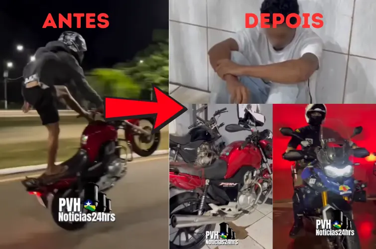 Vídeo de motociclista empinando viraliza e autor acaba preso em Porto Velho