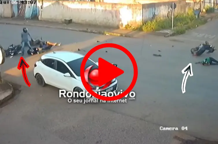 Acidente envolvendo carro e três motocicletas deixa feridos na zona Leste de Porto Velho