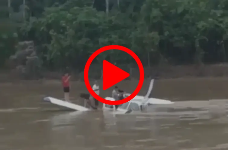 Avião de pequeno porte cai em rio no interior do Acre durante pouso de emergência