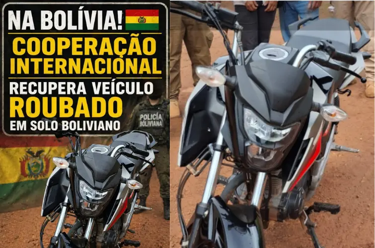 Cooperação entre Brasil e Bolívia recupera moto roubada e reforça combate ao crime na fronteira