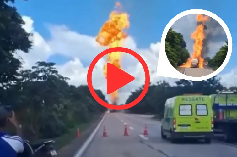 Colisão entre carretas causa explosão na BR-364, em Mato Grosso, Veja vídeo 