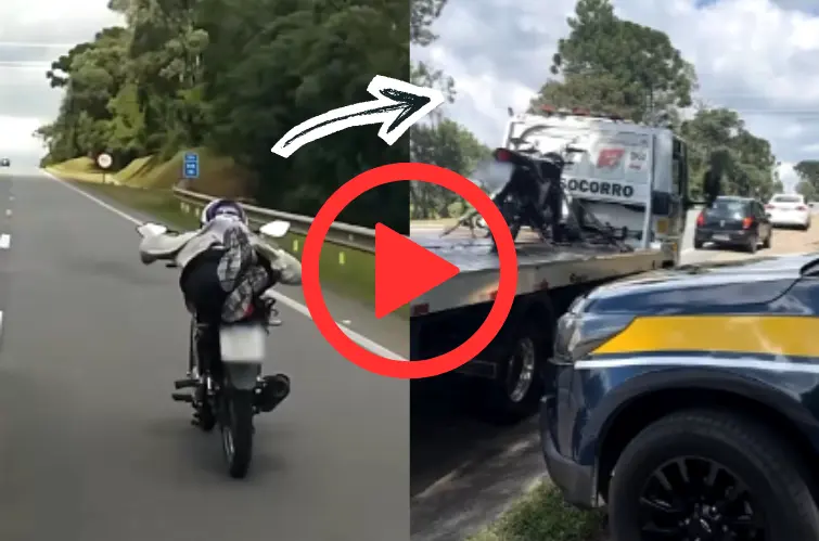 Motociclista é flagrado fazendo “superman” na BR-116 e acumula infrações gravíssimas
