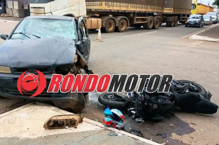 Militar da Base Aérea sofre grave acidente de moto na Jorge Teixeira, em Porto Velho