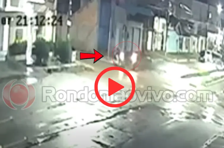 Vídeo flagra acidente entre duas motos que deixou motociclistas feridos em Porto Velho