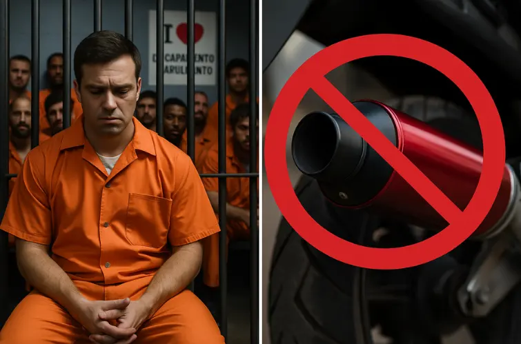 Projeto de lei prevê prisão ou multa de até R$ 1 mil para escapamento barulhento