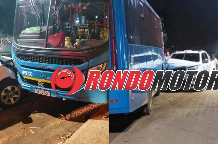 Motorista abandona caminhonete após bater em ônibus estacionado na zona Leste de Porto Velho
